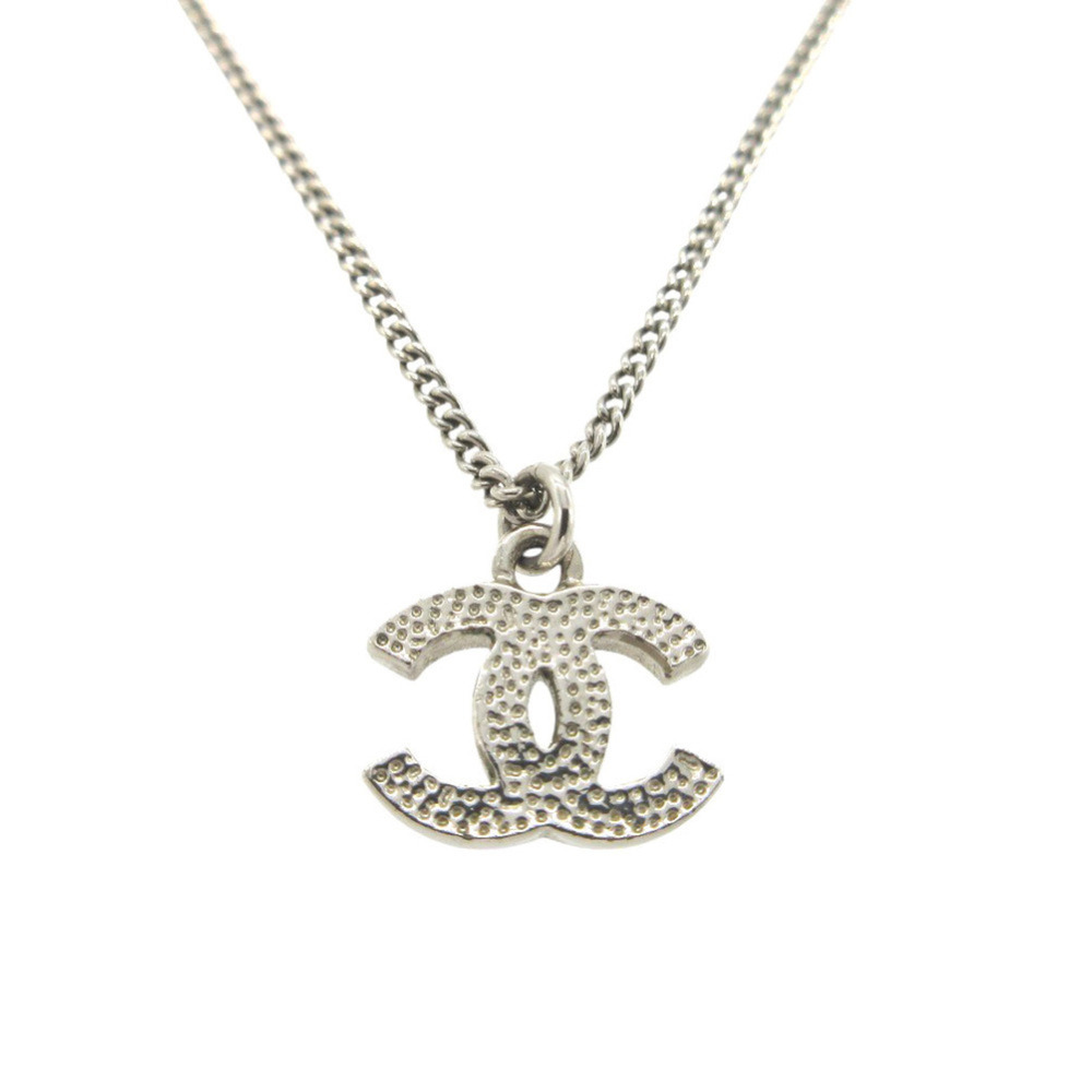 CHANEL Authentic Silver Logo Necklace - Picture 4 of 5